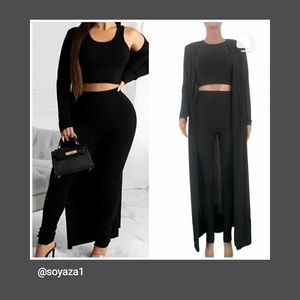 3 pieces set new size L 4 way strech material.